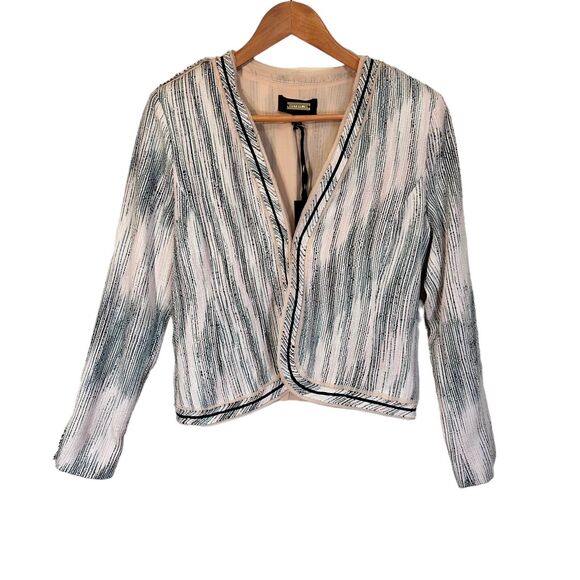 NWT Greylin Anthro Textured Blazer Jacket Blue Pink Flaw Lightweight Summer - Picture 1 of 9